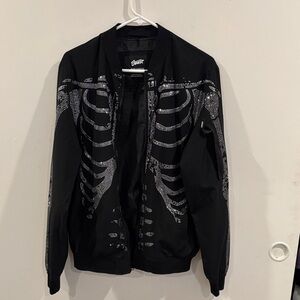 Pull&Bear Black Jacket with Silver Accents